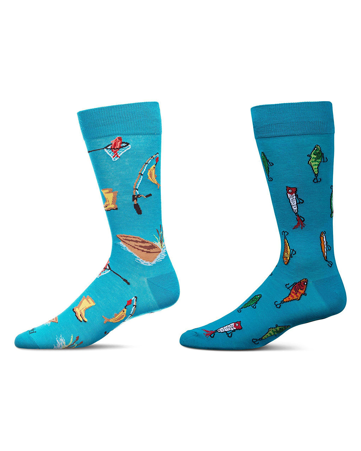 2 Pair Men's Rayon Blend Sports-Themed Novelty Crew Socks
