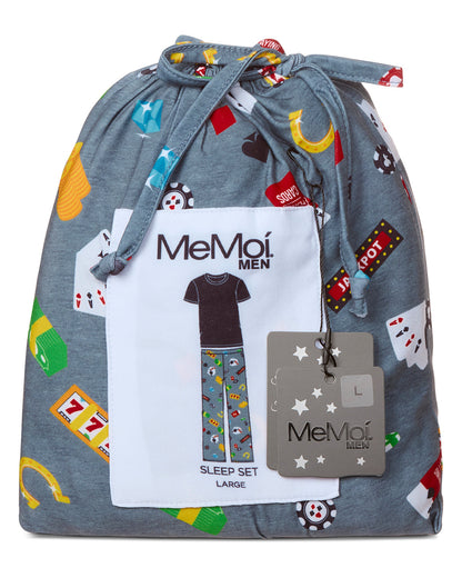 Men's Deal Me In Two Piece PJ Set In A Bag