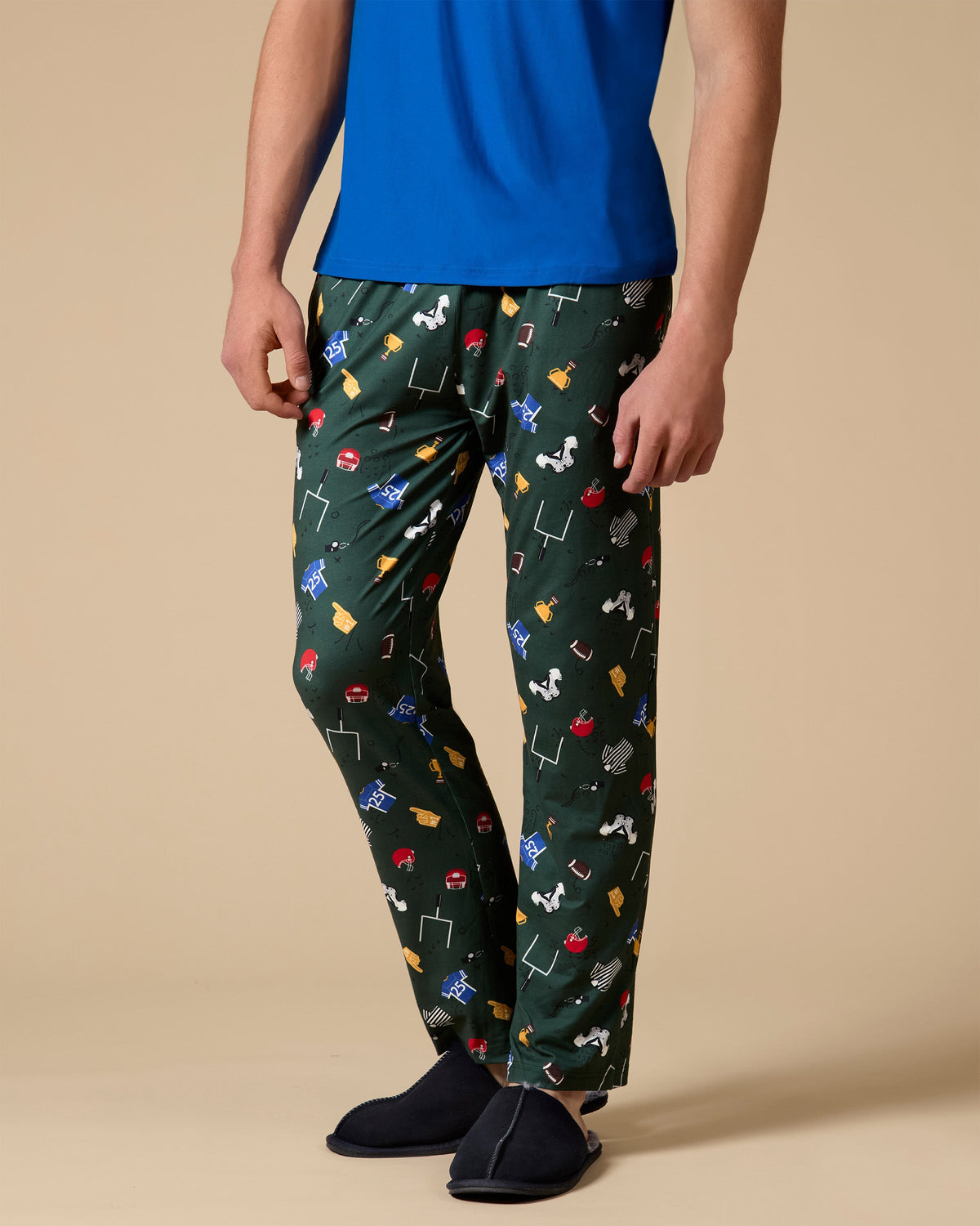 Men's "Touchdown" Football-Themed Pull-On PJ Pant in a Bag