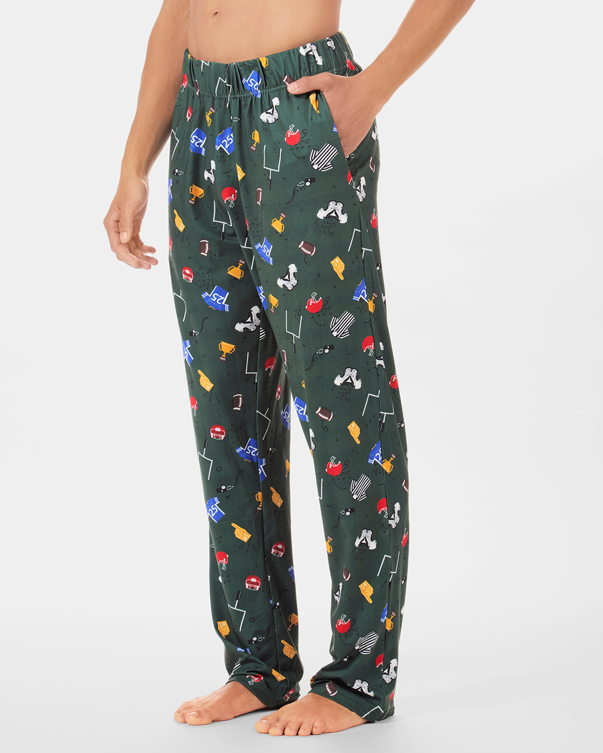 Men's "Touchdown" Football-Themed Pull-On PJ Pant in a Bag