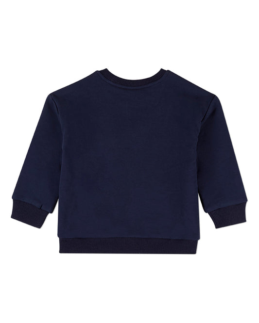 Boys Cotton-Rich Crewneck Sweatshirt with Embroidered MiniMoi Patches