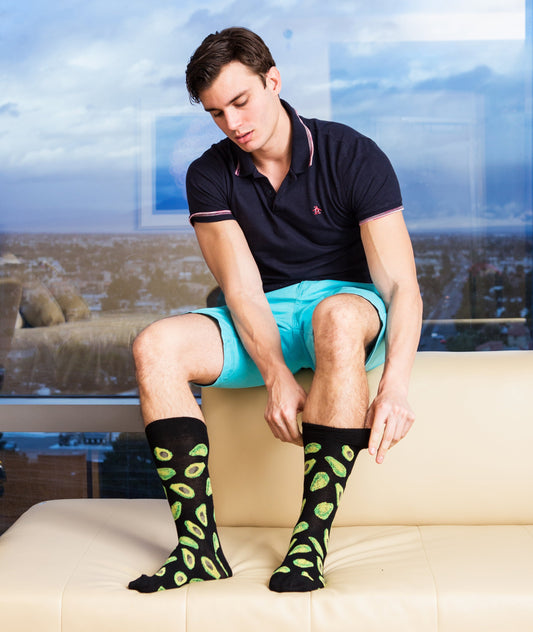 Men's Avocado Bamboo Blend Funny Novelty Crew Sock