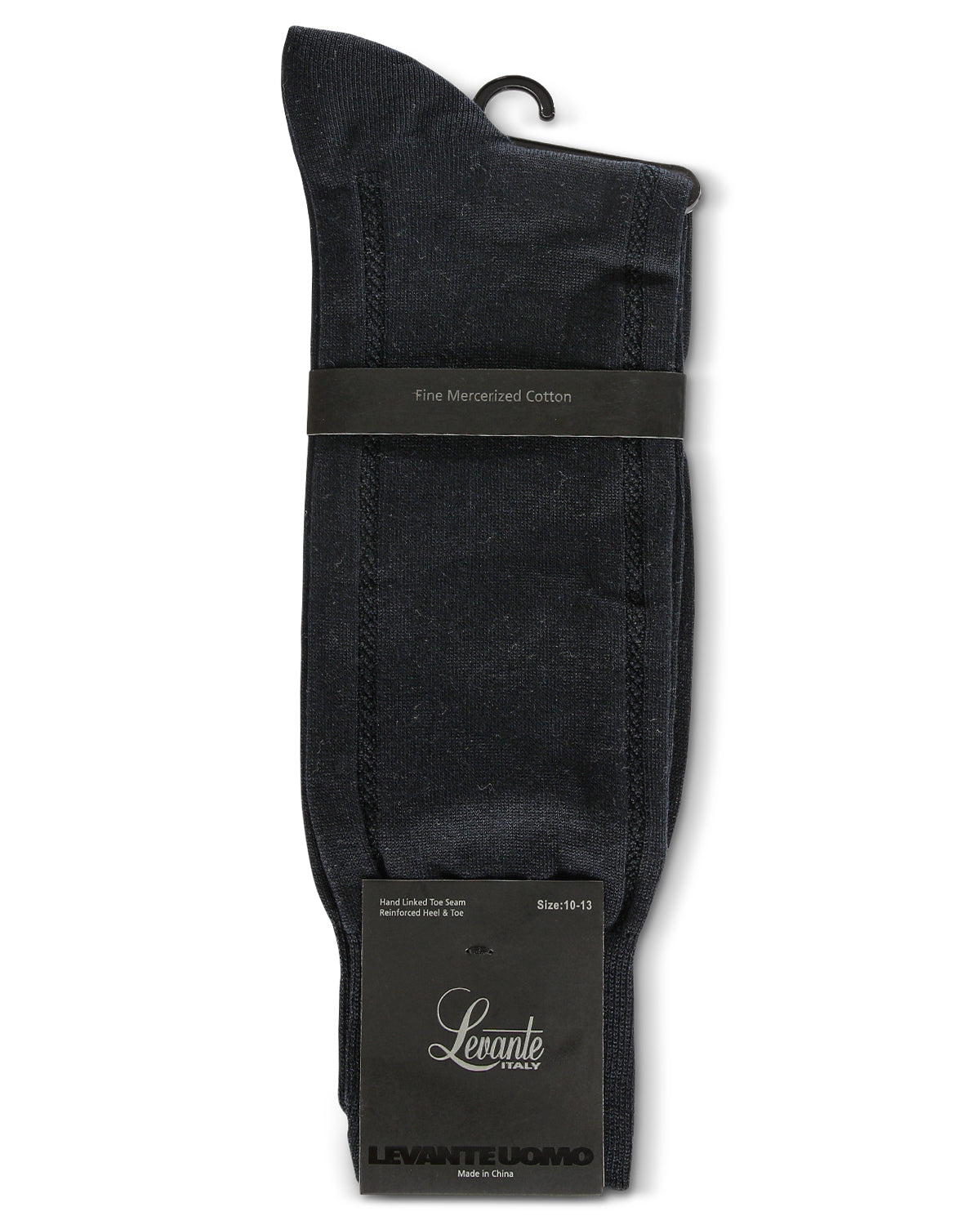 Men's Flat Knit Cotton Blend Socks with Side Lines