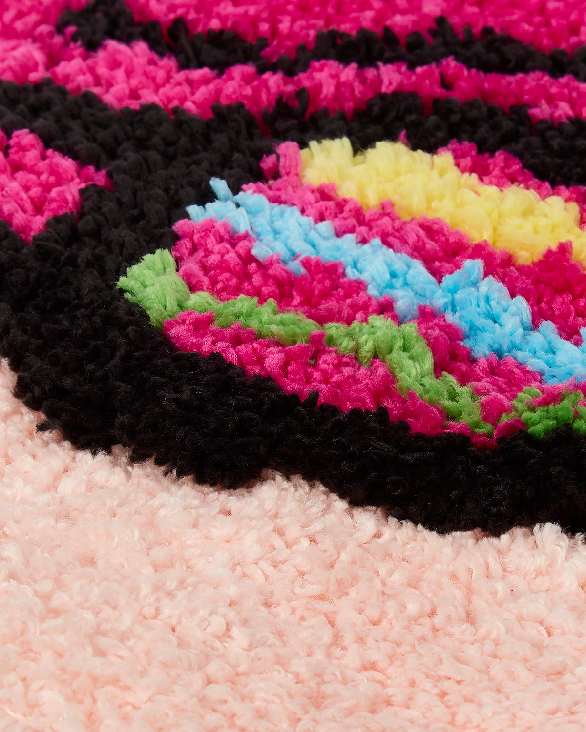 Girls Plush Tufted "Happy Camper" Bedside Camp Mat