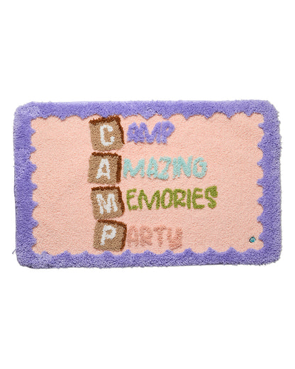 Girls "Camp Party" Cozy Plush Bedside Bunk Cabin Camp Mat