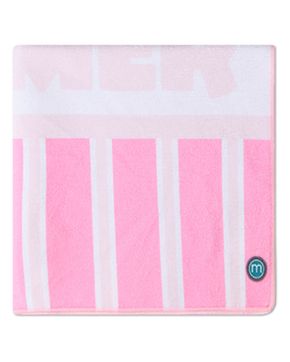 Kids "Summer"-Graphic Striped Cotton-Blend Terry Camp Beach Towel