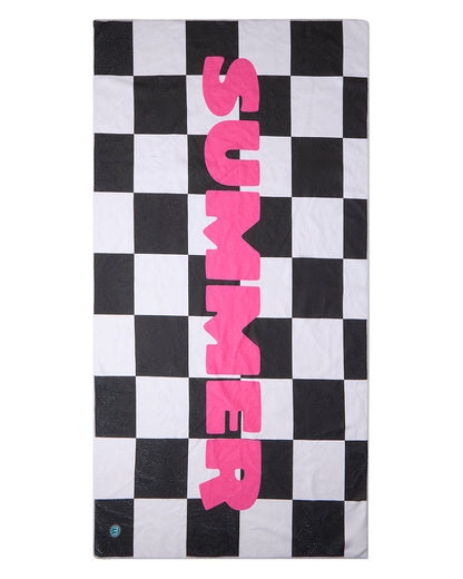 Kids Summer-Themed Cotton-Blend Terry Checkered 60" x 30" Beach Towel