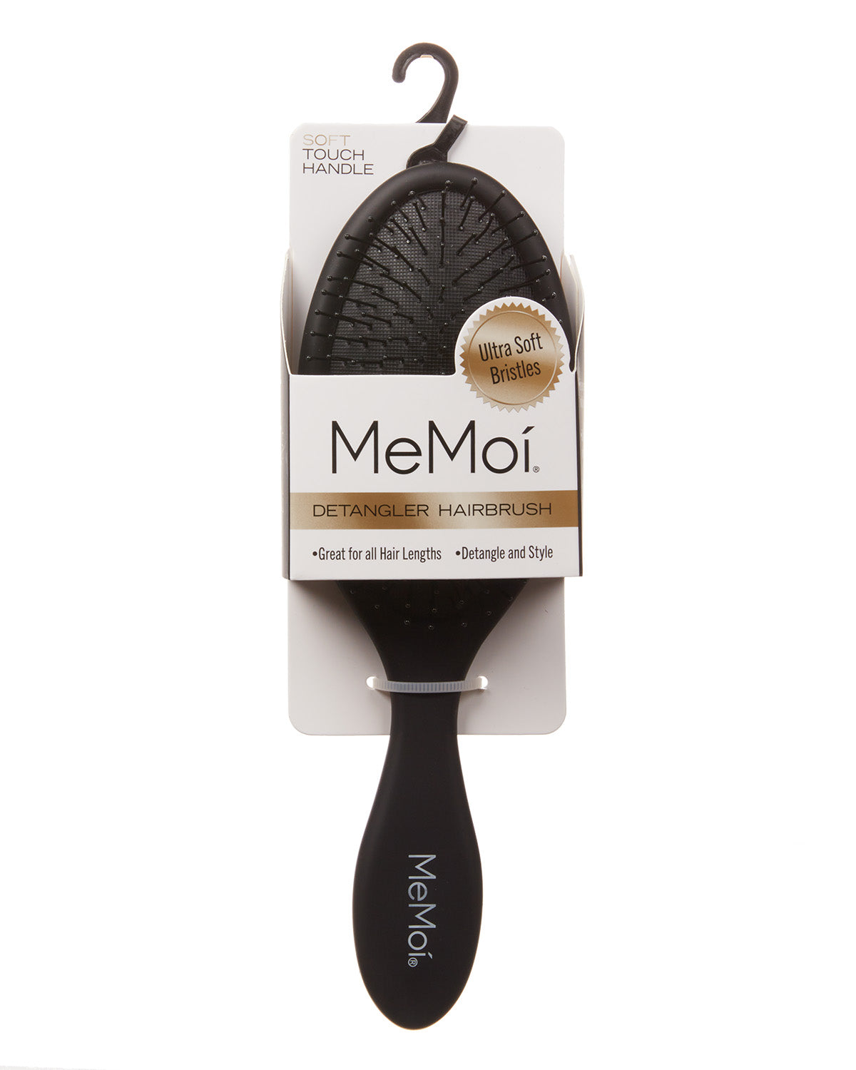 MeMoi Detangler Hairbrush with Ultra-Soft Flexible Bristles