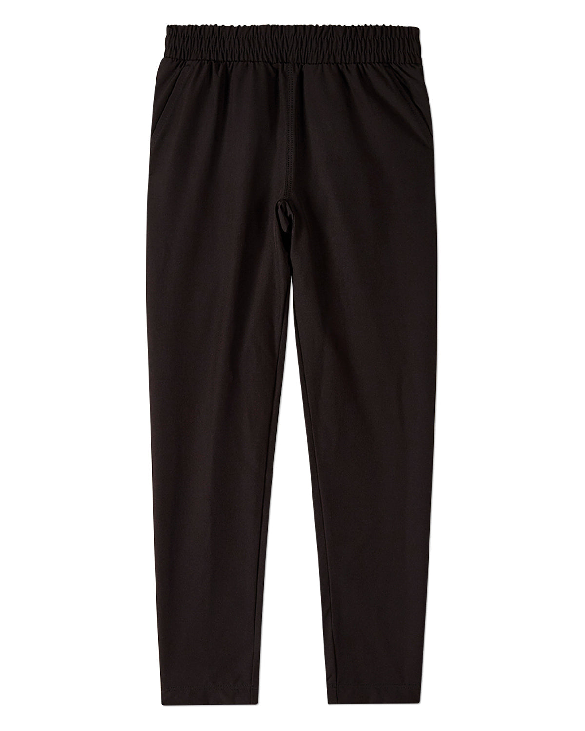 Boys Tapered Pull-On Performance Pants with Elastic Waist and Side Pockets