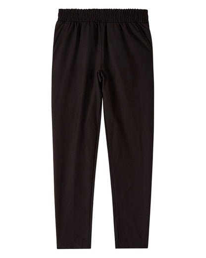 Boys Tapered Pull-On Performance Pants with Elastic Waist and Side Pockets