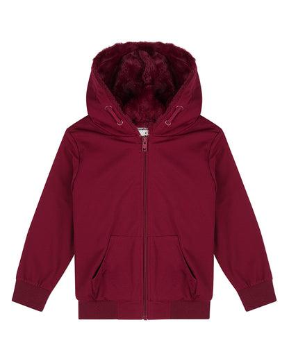 Boys Zip-Up Rayon Blend Hoodie with Cozy Faux Fur Lining