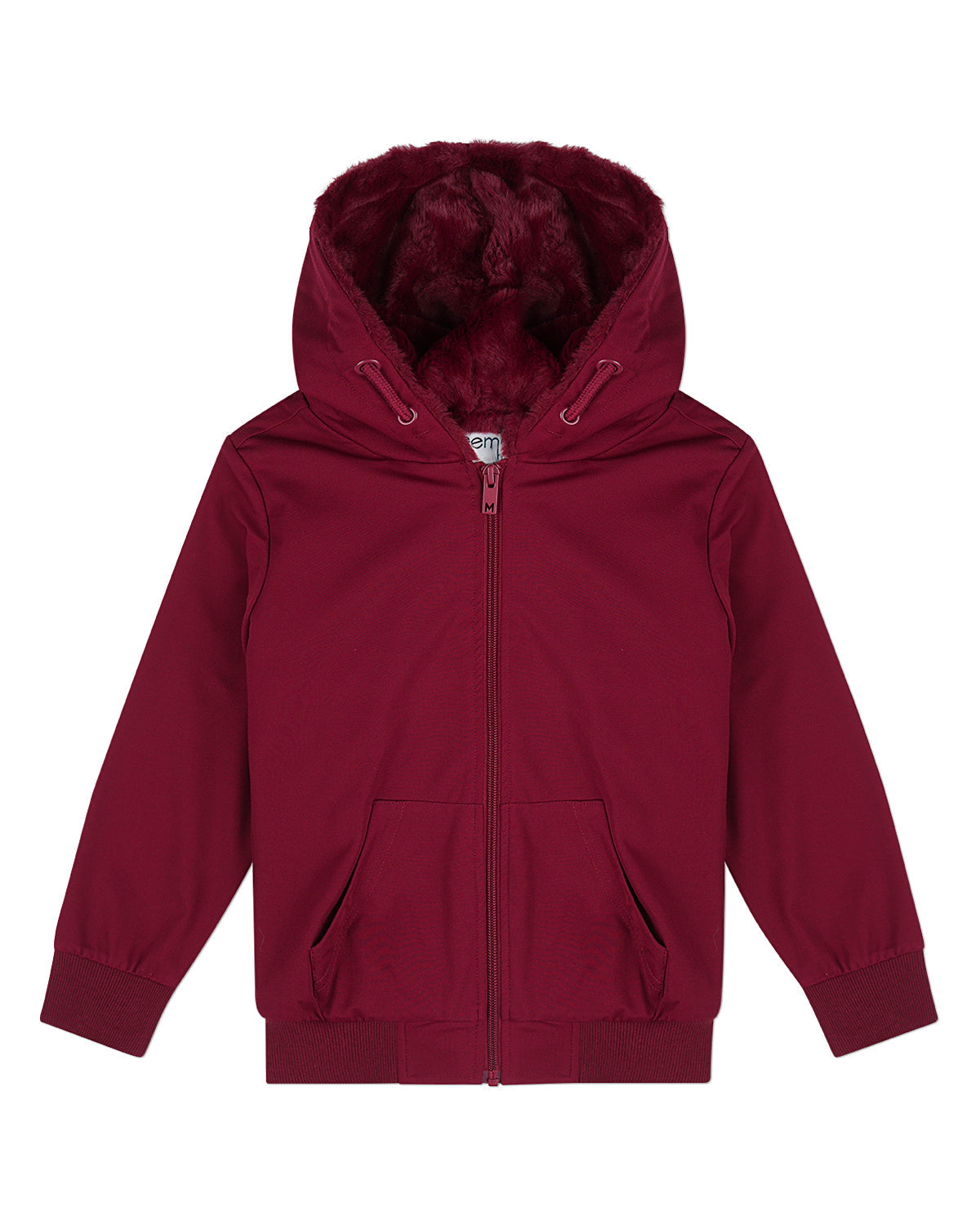Boys Zip-Up Rayon Blend Hoodie with Cozy Faux Fur Lining