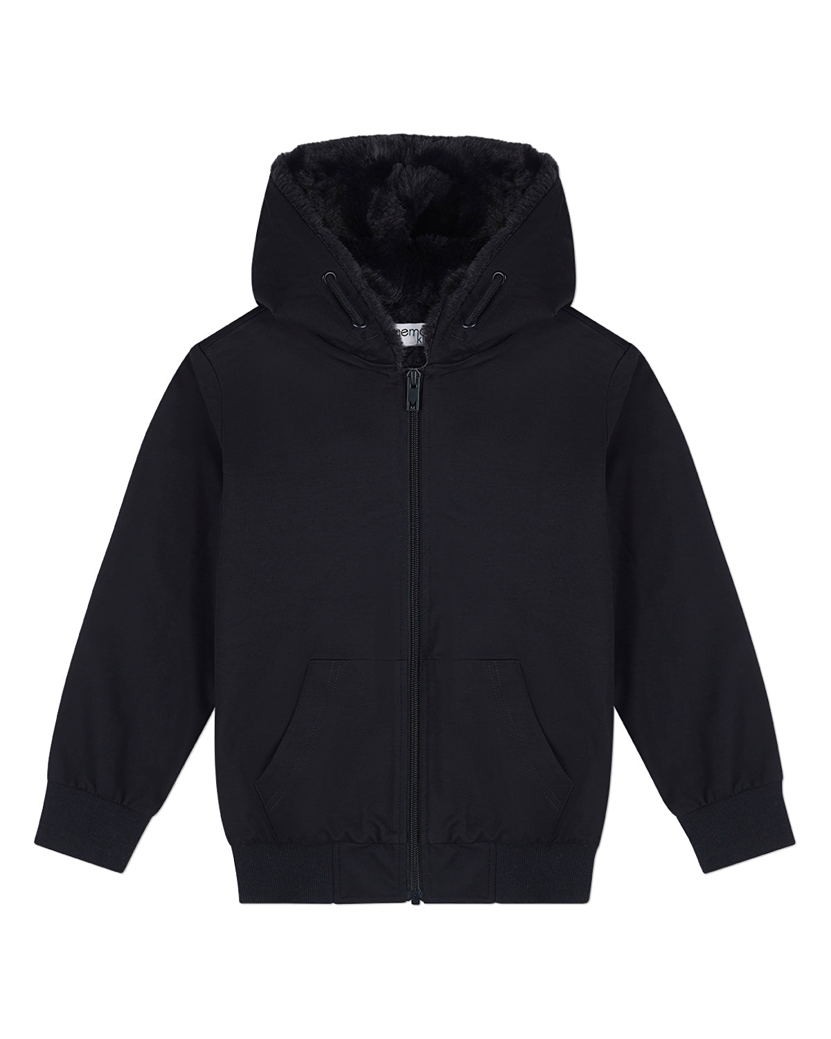 Boys Zip-Up Rayon Blend Hoodie with Cozy Faux Fur Lining