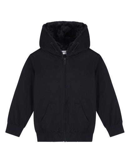 Boys Zip-Up Rayon Blend Hoodie with Cozy Faux Fur Lining