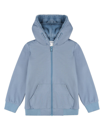 Boys Zip-Up Rayon Blend Hoodie with Cozy Faux Fur Lining