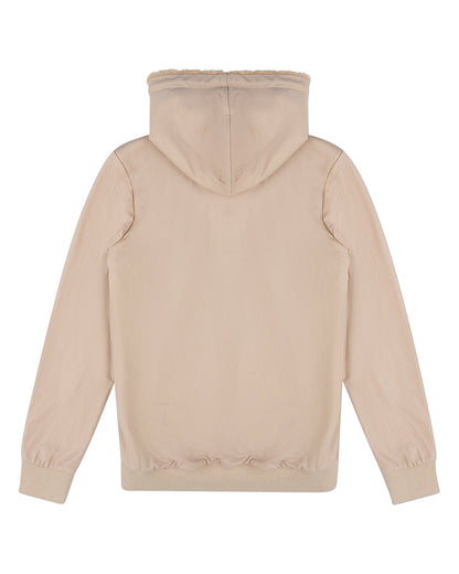 Boys Zip-Up Rayon Blend Hoodie with Cozy Faux Fur Lining
