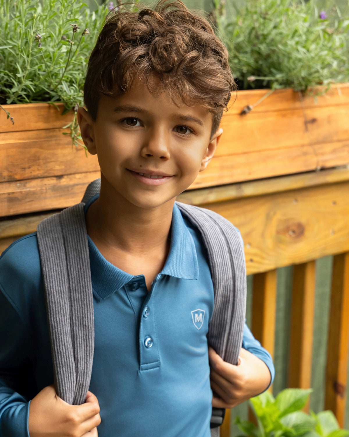 Boys Silky Soft Dri-Effect Moisture Wicking Long Sleeve Polo Shirt