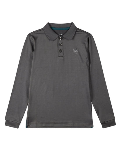 Boys Silky Soft Dri-Effect Moisture Wicking Long Sleeve Polo Shirt