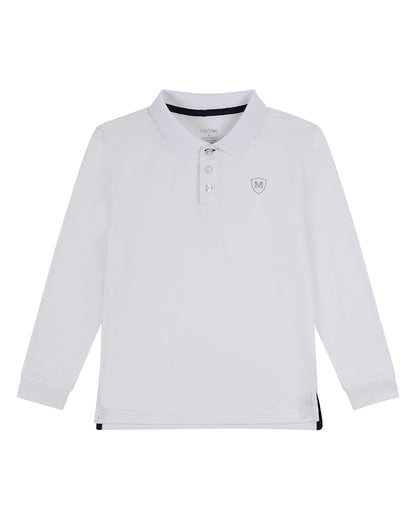Boys Silky Soft Dri-Effect Moisture Wicking Long Sleeve Polo Shirt