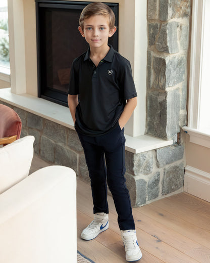Boys Silky Soft Dri-Effect Moisture Wicking Short Sleeve Polo Shirt