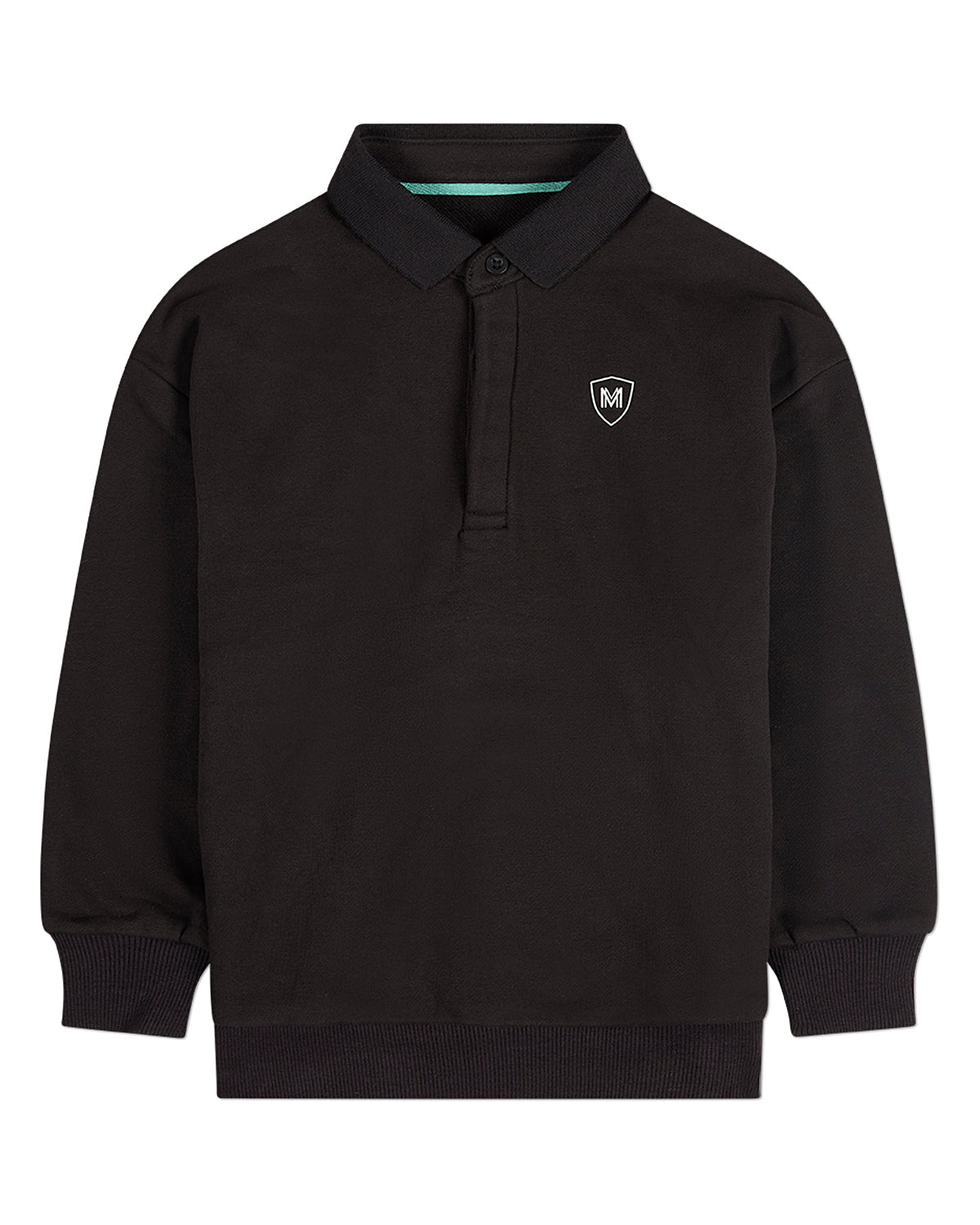 Boys Long-Sleeve Cotton-Rich Fleece Polo Sweatshirt
