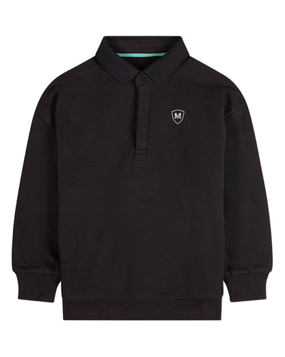 Boys Long-Sleeve Cotton-Rich Fleece Polo Sweatshirt