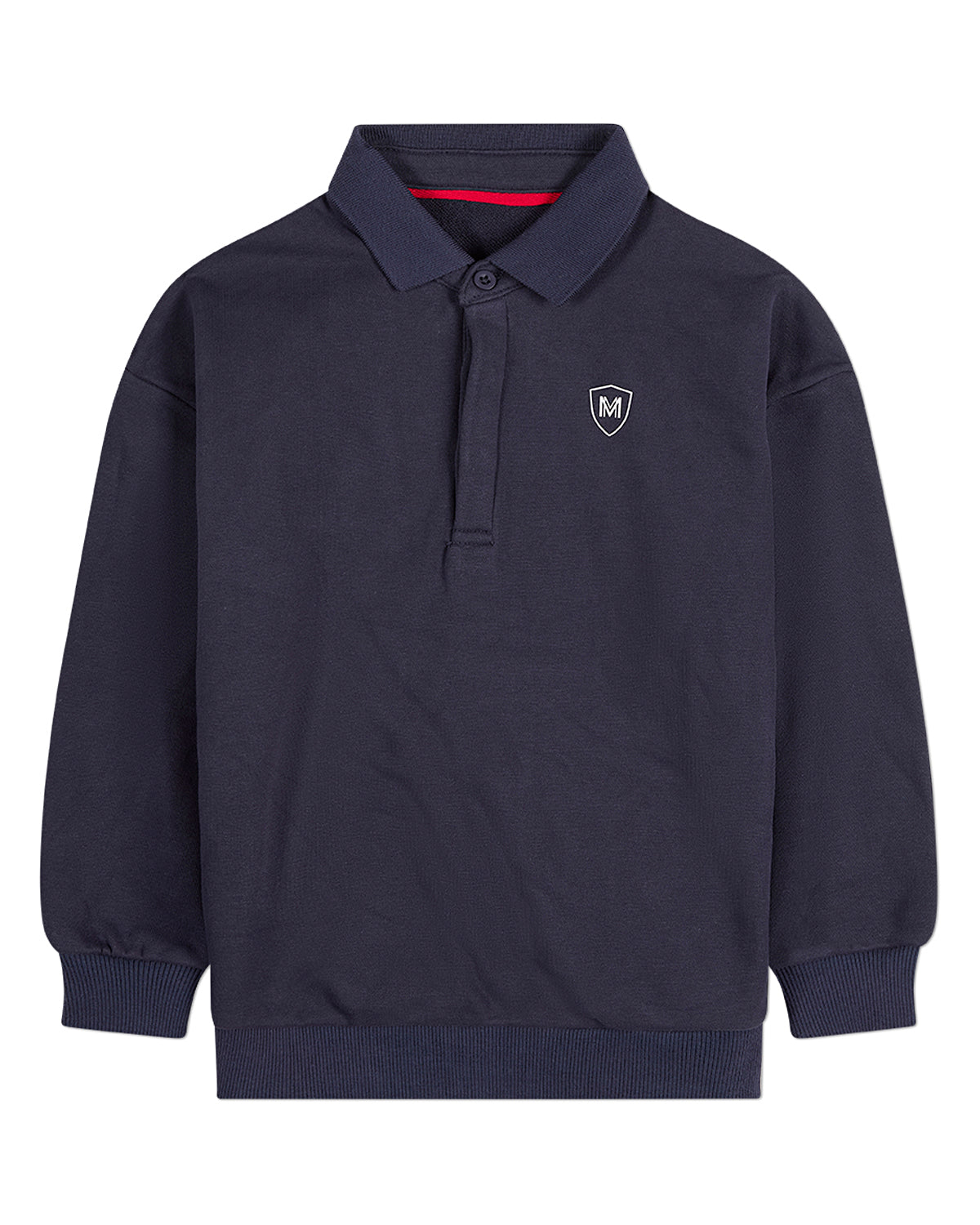 Boys Long-Sleeve Cotton-Rich Fleece Polo Sweatshirt