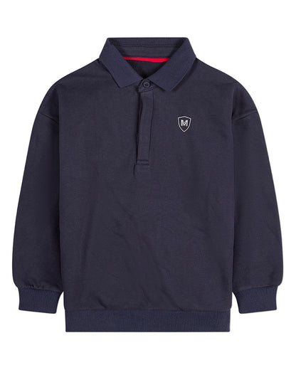 Boys Long-Sleeve Cotton-Rich Fleece Polo Sweatshirt