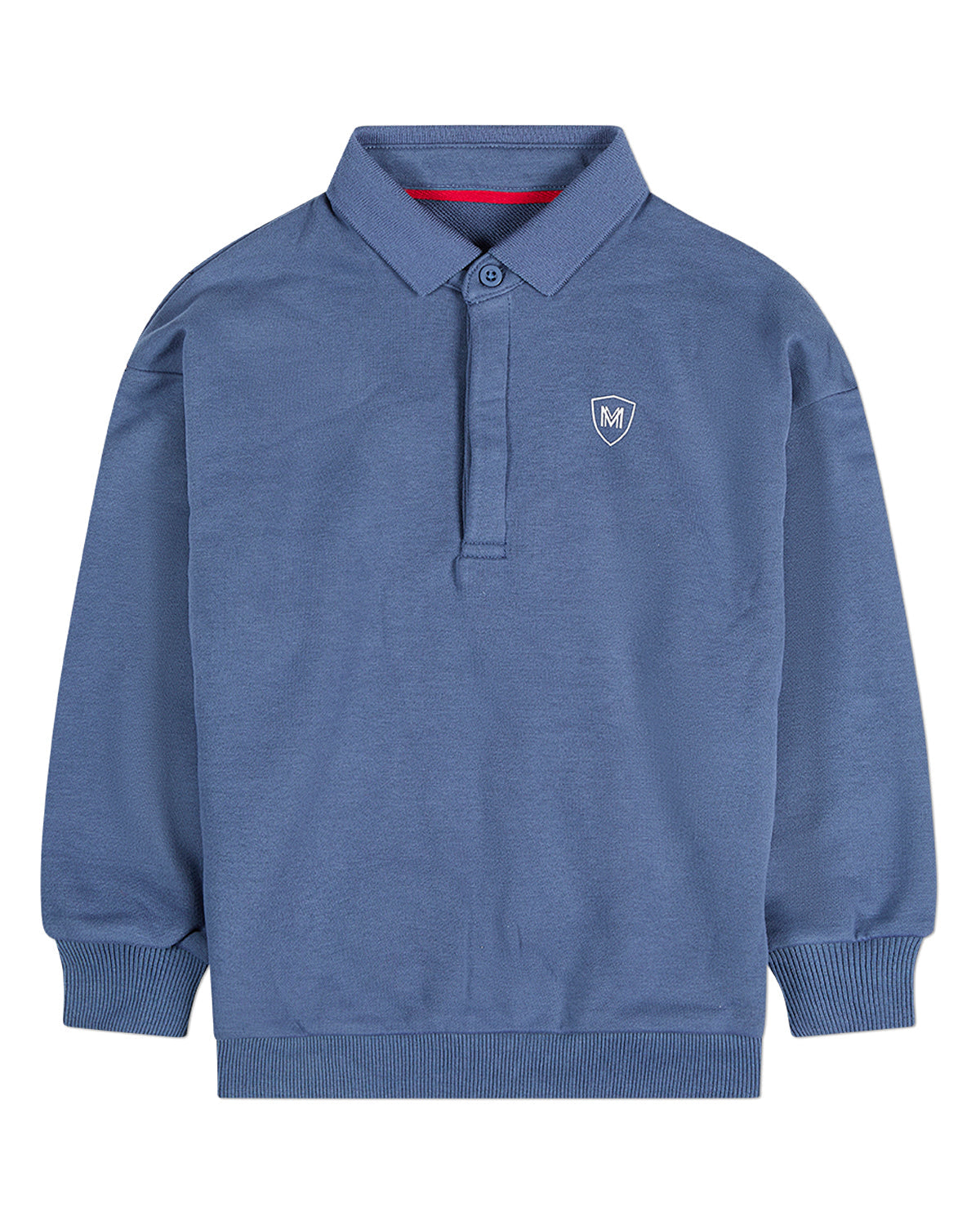 Boys Long-Sleeve Cotton-Rich Fleece Polo Sweatshirt