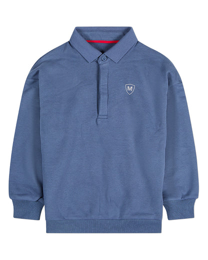 Boys Long-Sleeve Cotton-Rich Fleece Polo Sweatshirt