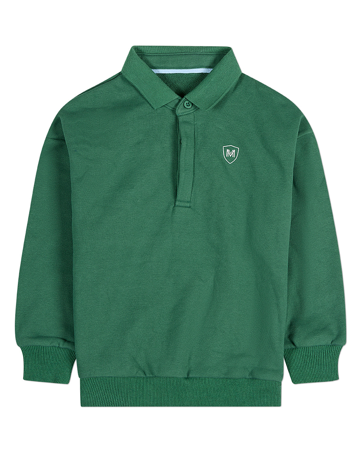 Boys Long-Sleeve Cotton-Rich Fleece Polo Sweatshirt
