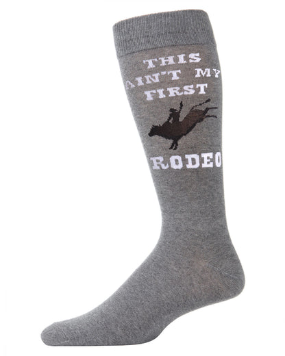Men's Aint' My First Rodeo Bamboo Blend Novelty Crew Sock