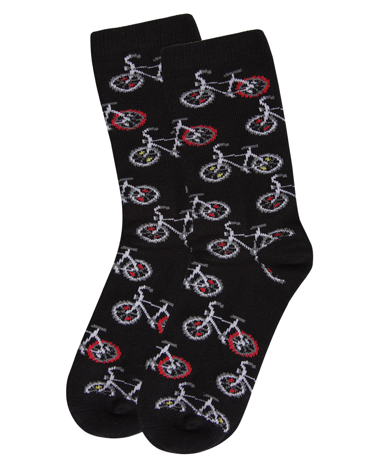 Boys Bicycle-Themed Rayon-Blend Novelty Crew Sock