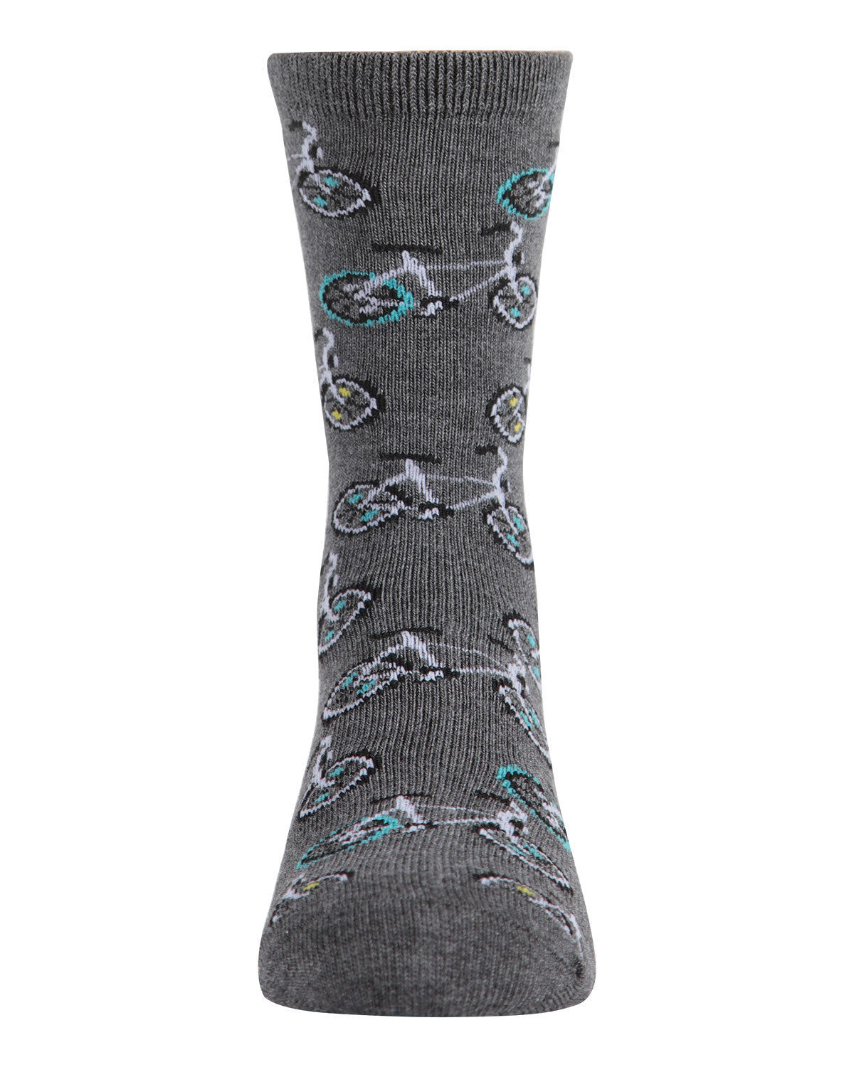 Boys Bicycle-Themed Rayon-Blend Novelty Crew Sock