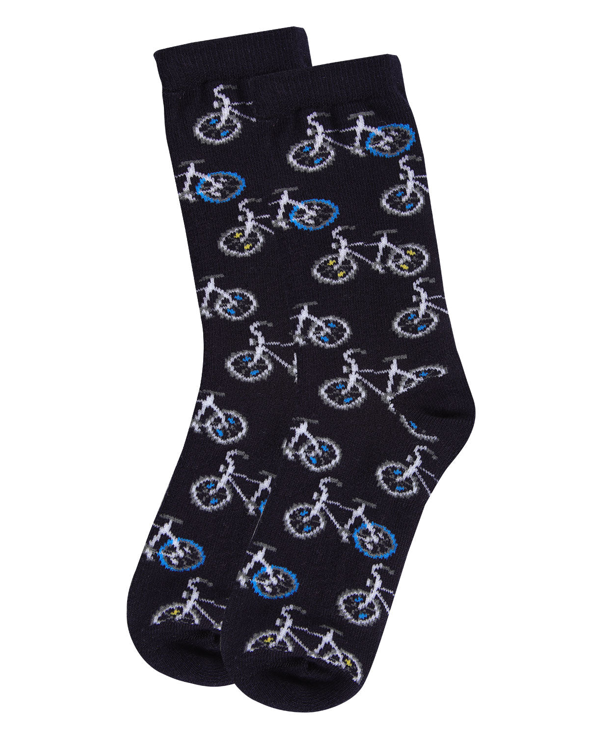 Boys Bicycle-Themed Rayon-Blend Novelty Crew Sock
