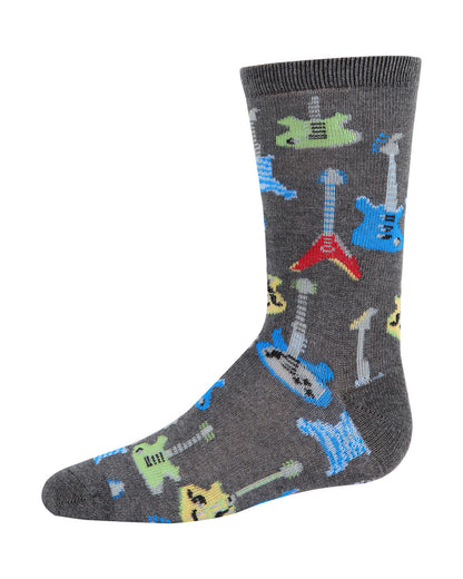 Boys' Guitar Rayon from Bamboo Blend Crew Socks