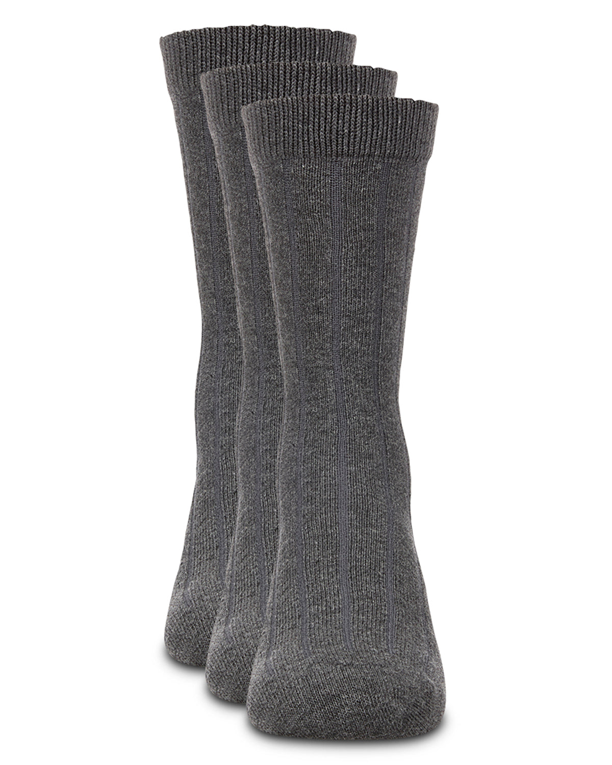 Boy's 3 Pair Pack Basic Cotton Blend Ribbed Crew Socks
