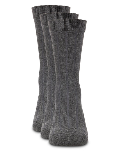 Boy's 3 Pair Pack Basic Cotton Blend Ribbed Crew Socks