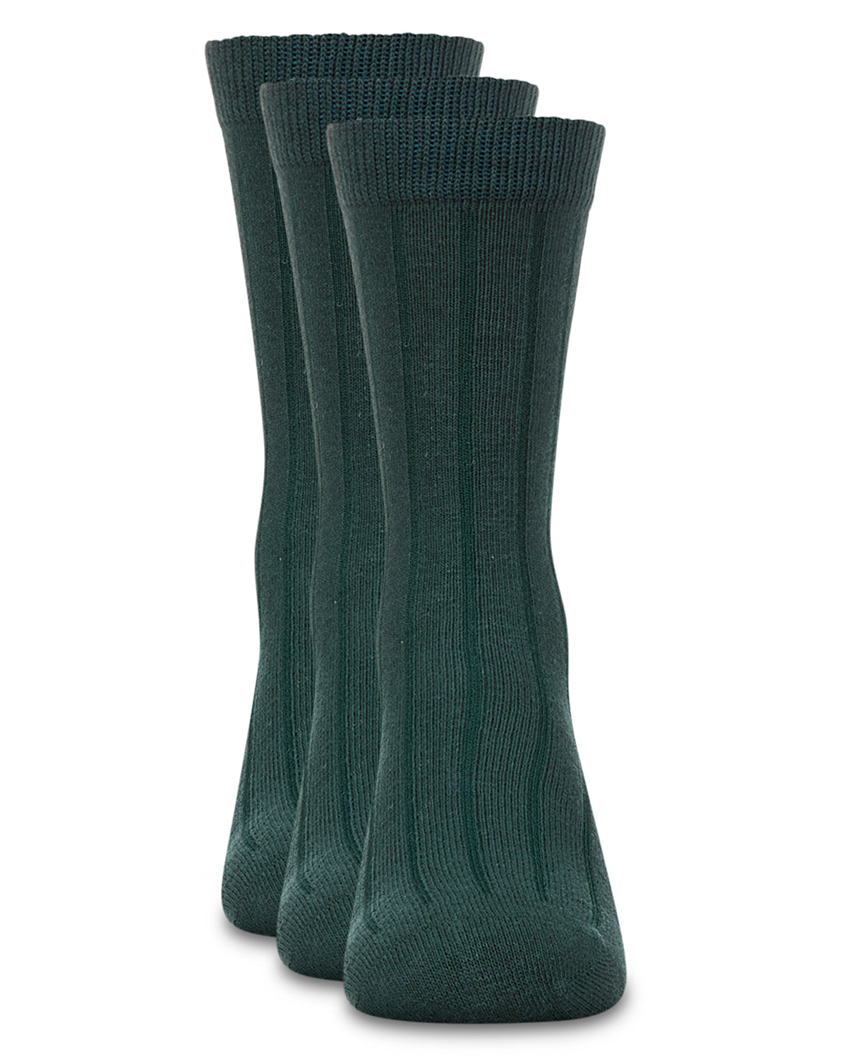 Boy's 3 Pair Pack Basic Cotton Blend Ribbed Crew Socks