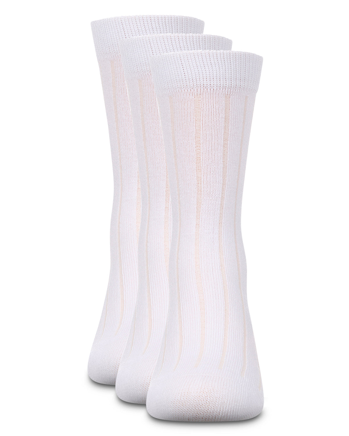 Boy's 3 Pair Pack Basic Cotton Blend Ribbed Crew Socks