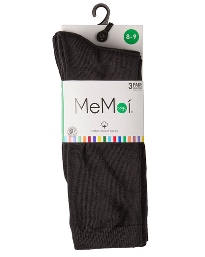 Boys' 3 Pair Pack Flat Crew Socks