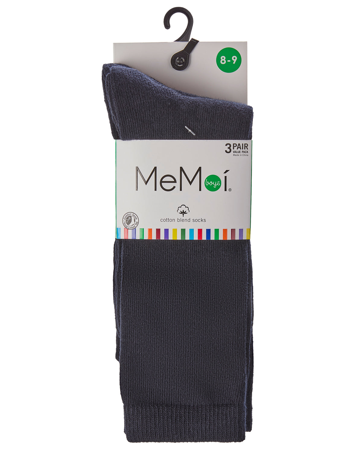 Boys' 3 Pair Pack Flat Crew Socks