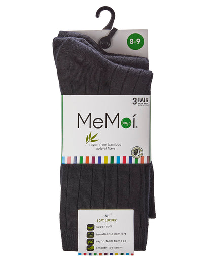 Boys' Ribbed Rayon from Bamboo Blend Crew Socks