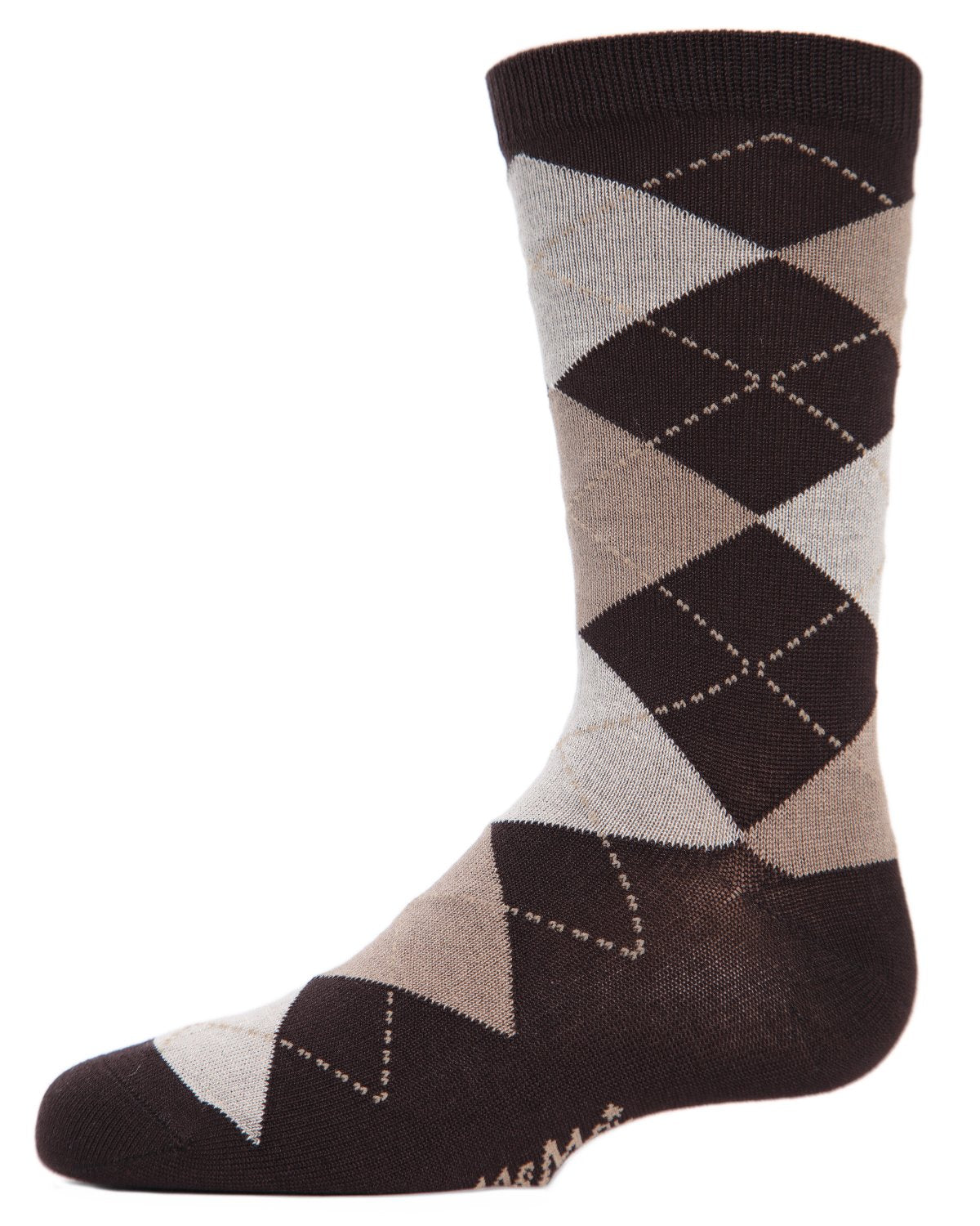 Boy's Classic Argyle Mercerized Cotton Blend Crew Socks