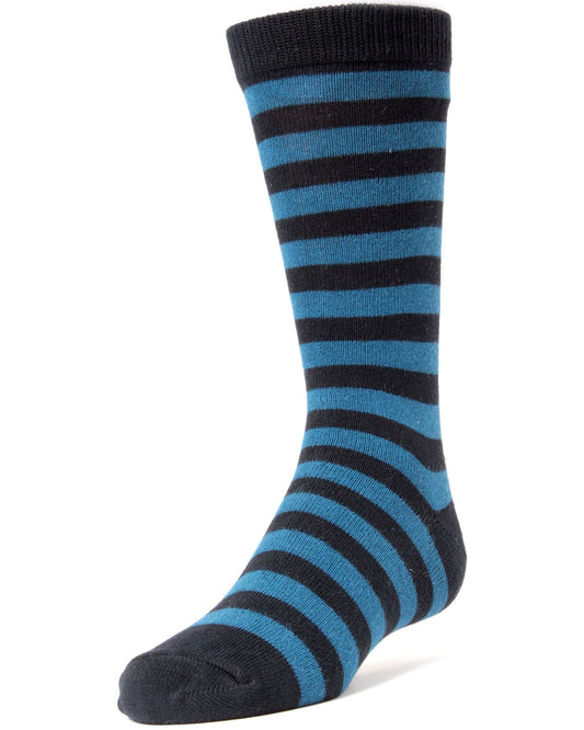 Two Color Striped Boys Cotton Blend Dress Socks