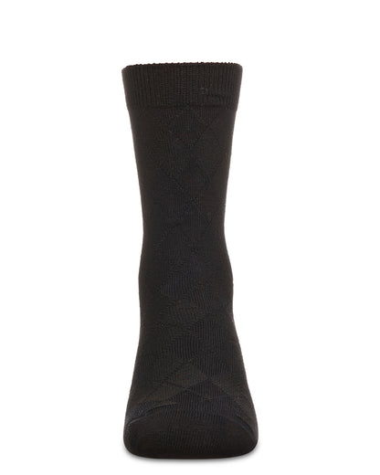 Boys' All Over Argyle Cotton Blend Dress Crew Socks