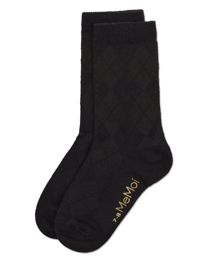 Boys' All Over Argyle Cotton Blend Dress Crew Socks