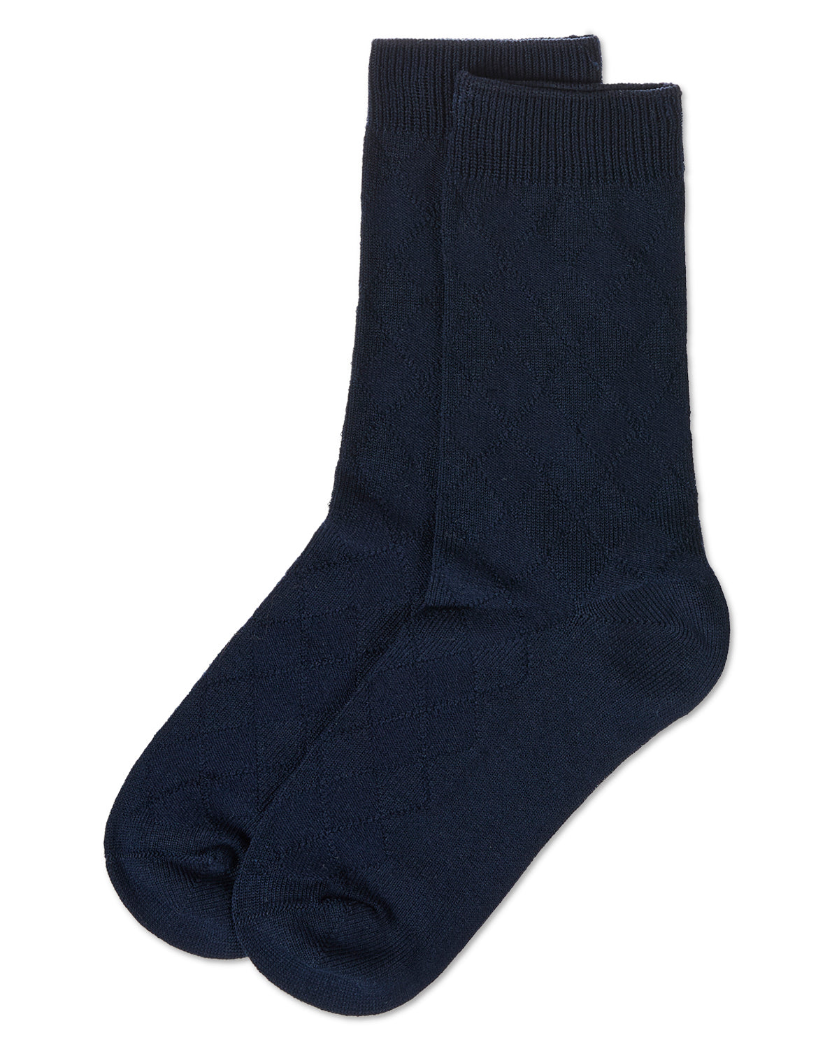 Boys' All Over Argyle Cotton Blend Dress Crew Socks
