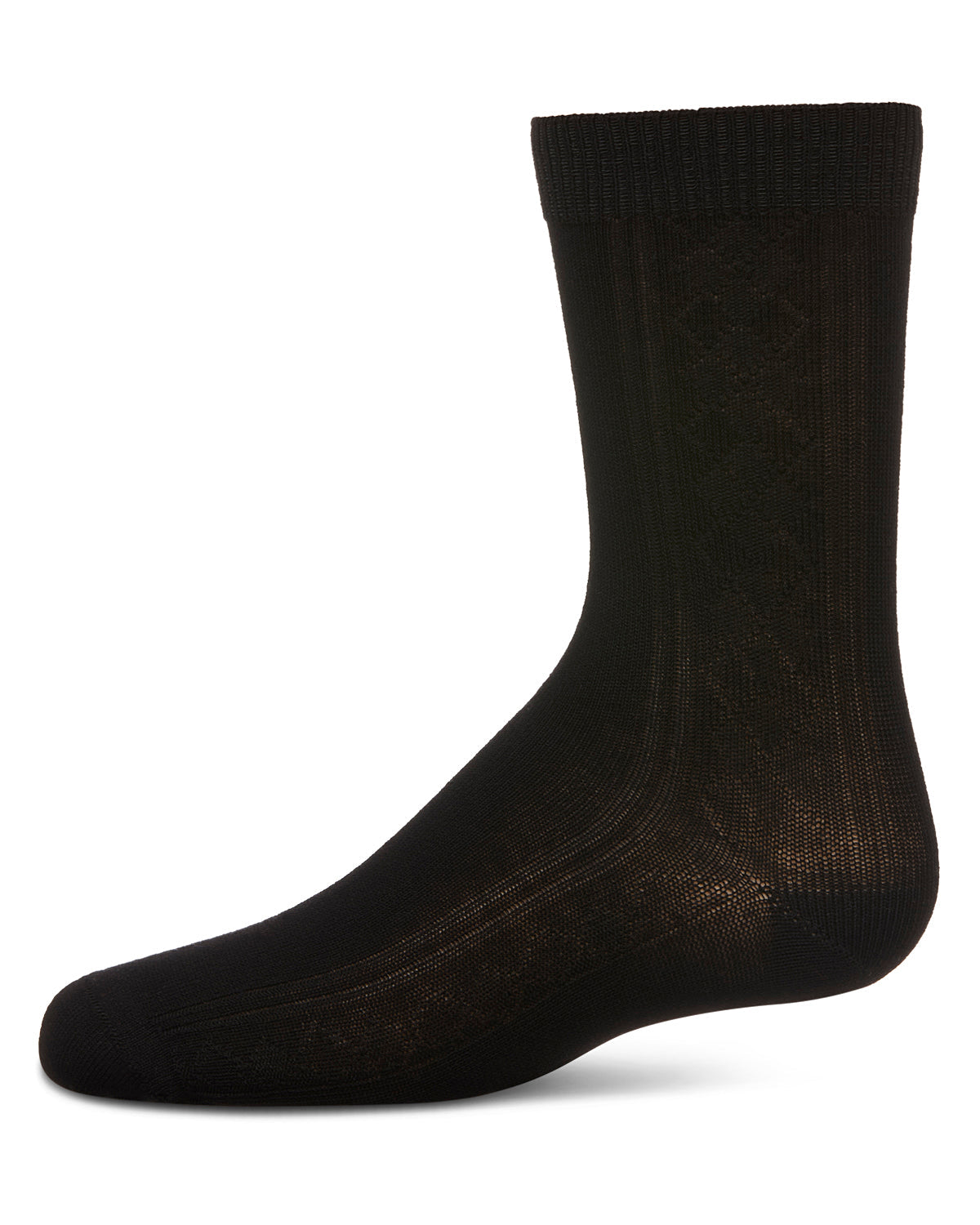 Boys' Clocking Argyle Cotton Blend Dress Socks
