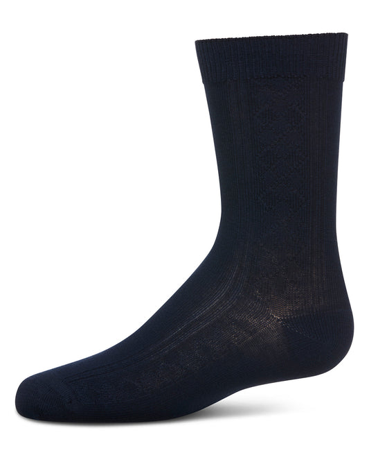 Boys' Clocking Argyle Cotton Blend Dress Socks